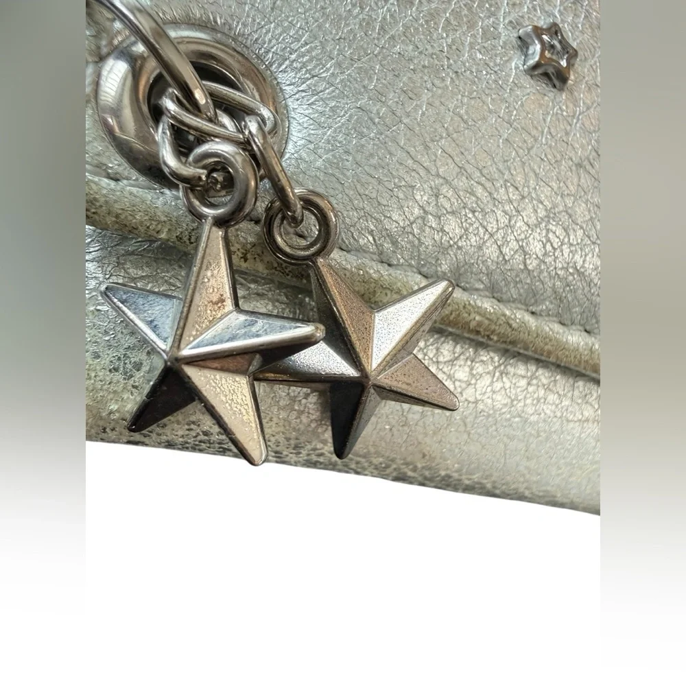 Jimmy Choo Metallic Leather wallet with interior d rings- see callouts